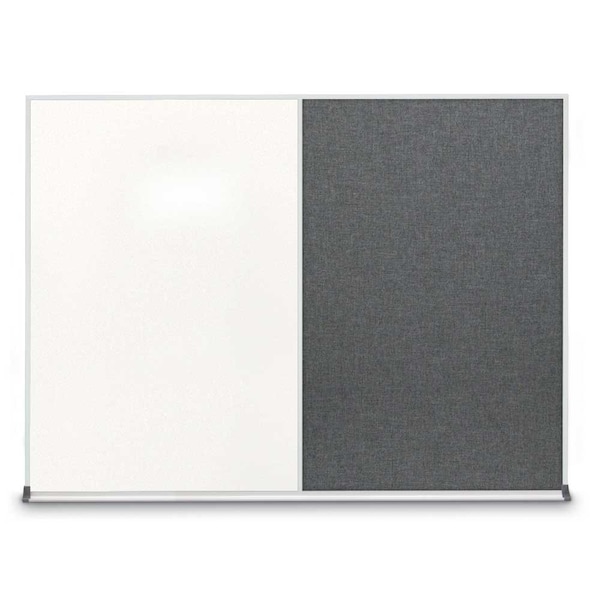 United Visual Products Triple Door Radius Plus Corkboard, 72" x UV8005PLUS-SATIN-FORBO - main